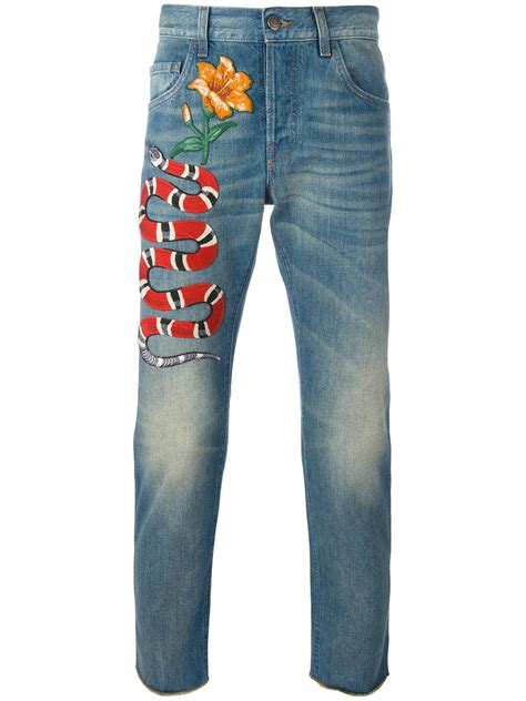 jeans serpente gucci|gucci denim jeans.